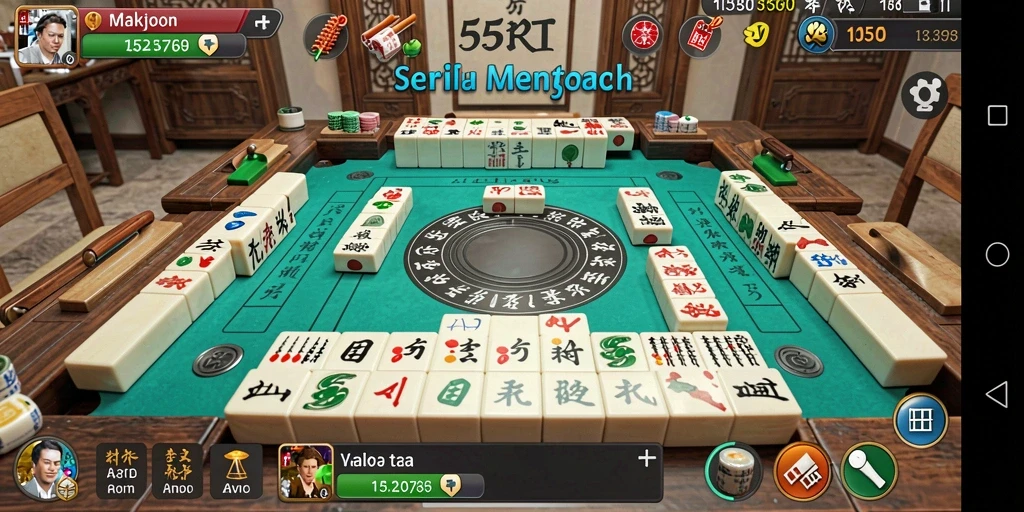 Tangkapan layar gameplay Mahjong di 55RT menampilkan aksi seru.