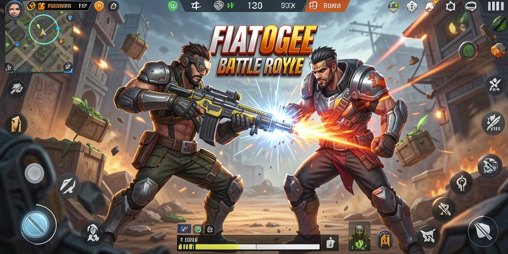 Tampak seru dalam pertempuran Battle Royale yang intens.