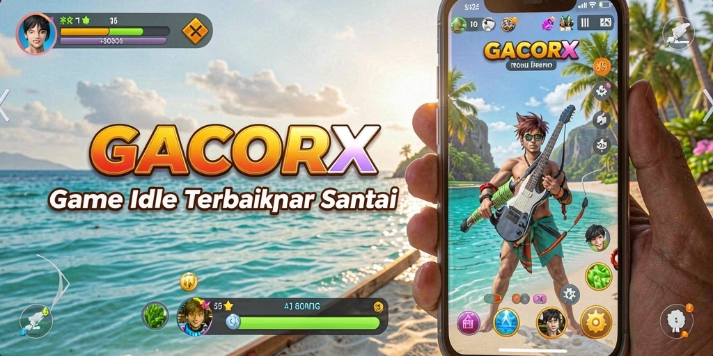 Screenshot menampilkan gameplay santai GACORX dengan grafis colorful.