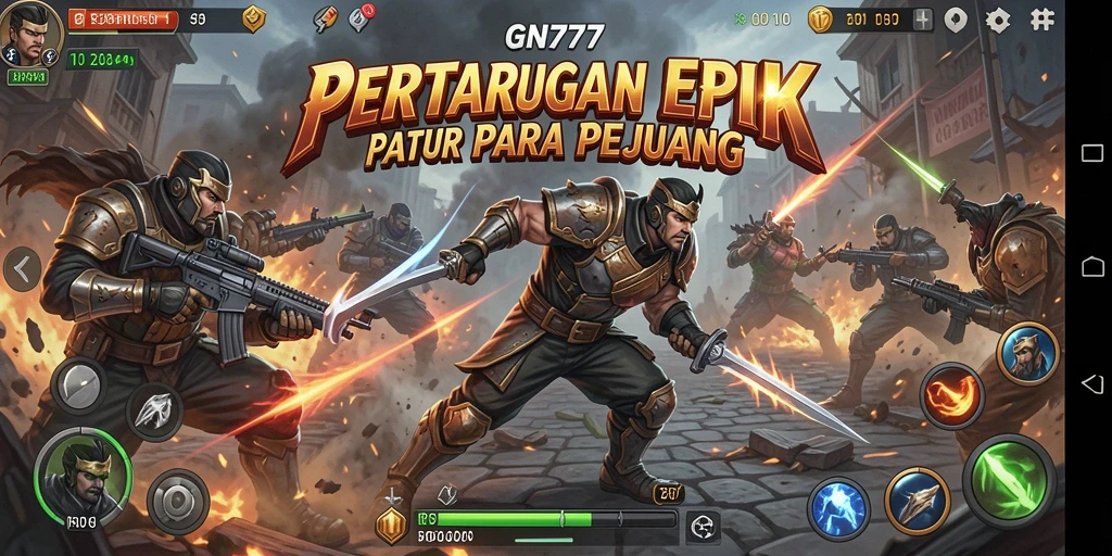 Tampilan intens pertarungan dalam gameplay GN777 yang mendebarkan.