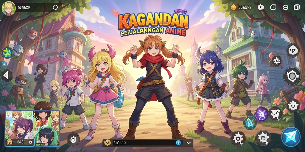 Screenshot gameplay KAGANDAN menampilkan aksi seru karakter anime.