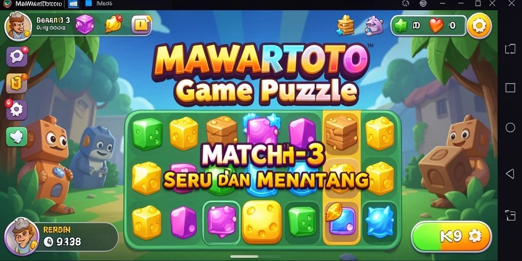 Menampilkan gameplay seru dan tantangan Match-3.