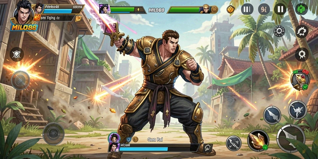 Tampilan menarik gameplay pertarungan dalam MILO88.