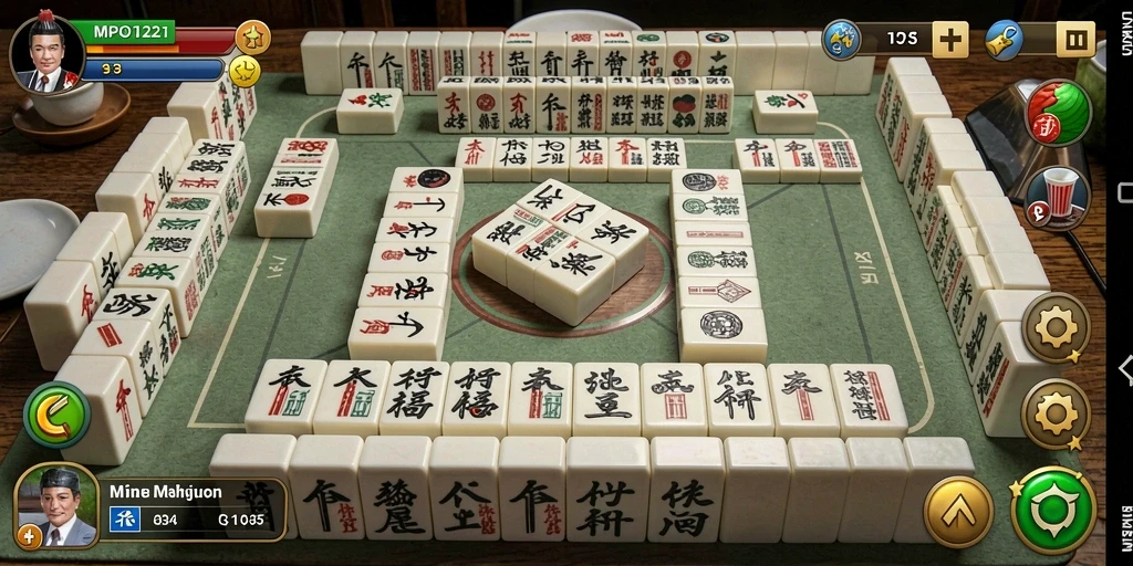 Tangkapan layar MPO1221 menampilkan gameplay Mahjong yang mengasyikkan.