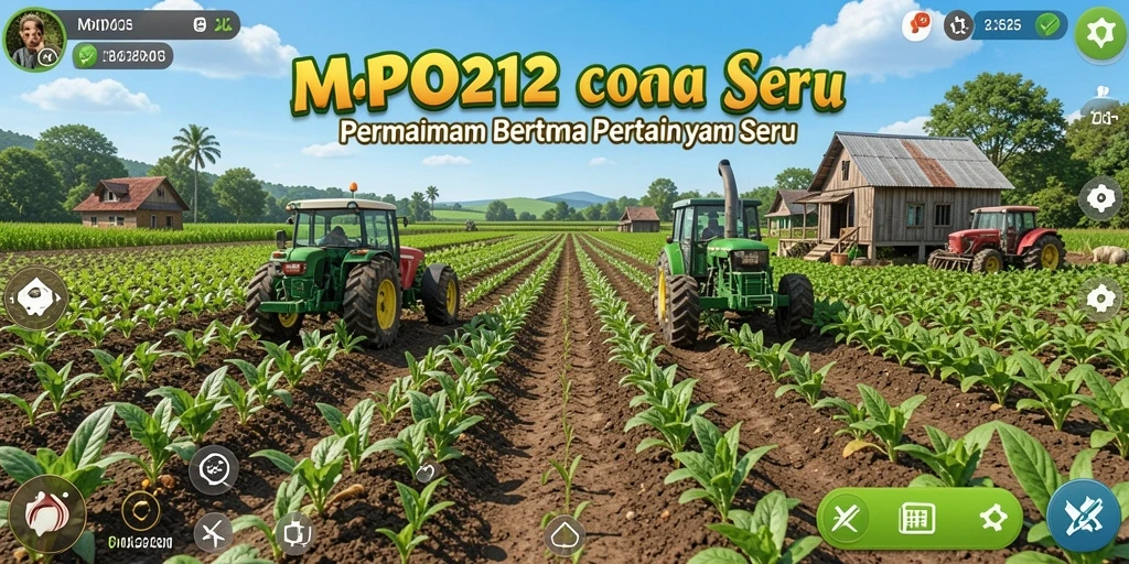 Tangkapan layar gameplay MPO2121 yang menunjukkan aktivitas pertanian.
