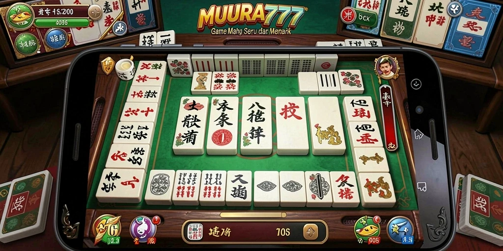 Tampilan gameplay seru di MUARA777 dengan desain ubin Mahjong yang menarik.