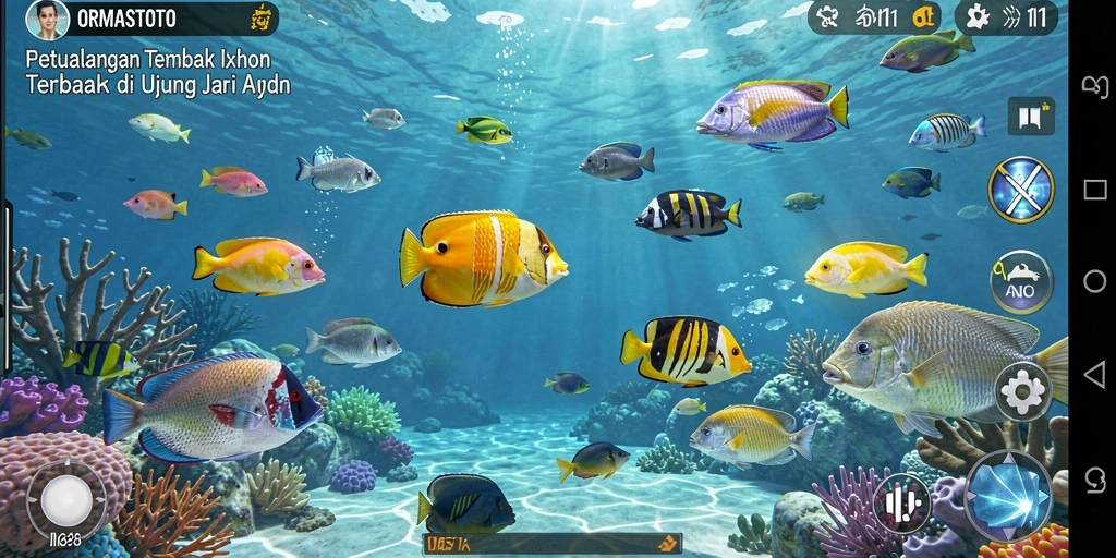 Tampilan gameplay seru saat menembak ikan di ORMASTOTO.