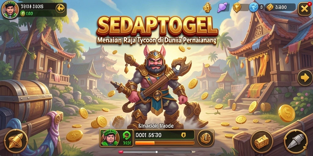 Gameplay seru SEDAPTOGEL yang menggambarkan pengelolaan bisnis.