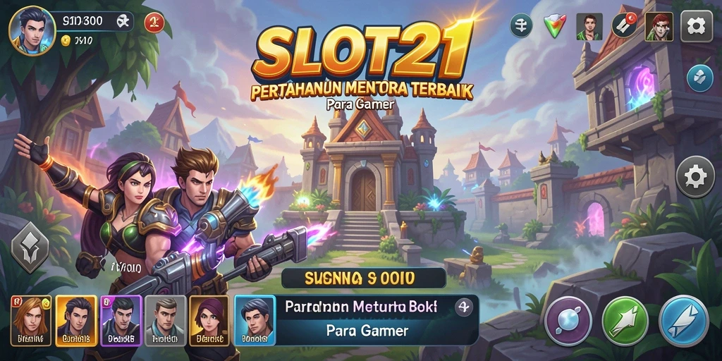 Tampilan gameplay menegangkan dari SLOT21 dalam genre Tower Defense.