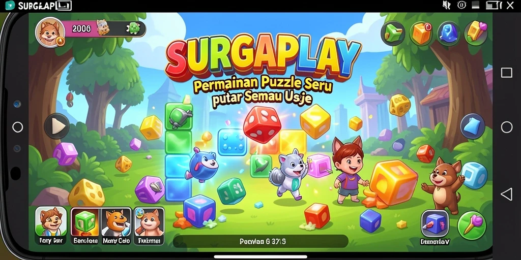 Screenshot menunjukkan gameplay menarik dari SURGAPLAY dengan tantangan Puzzle.