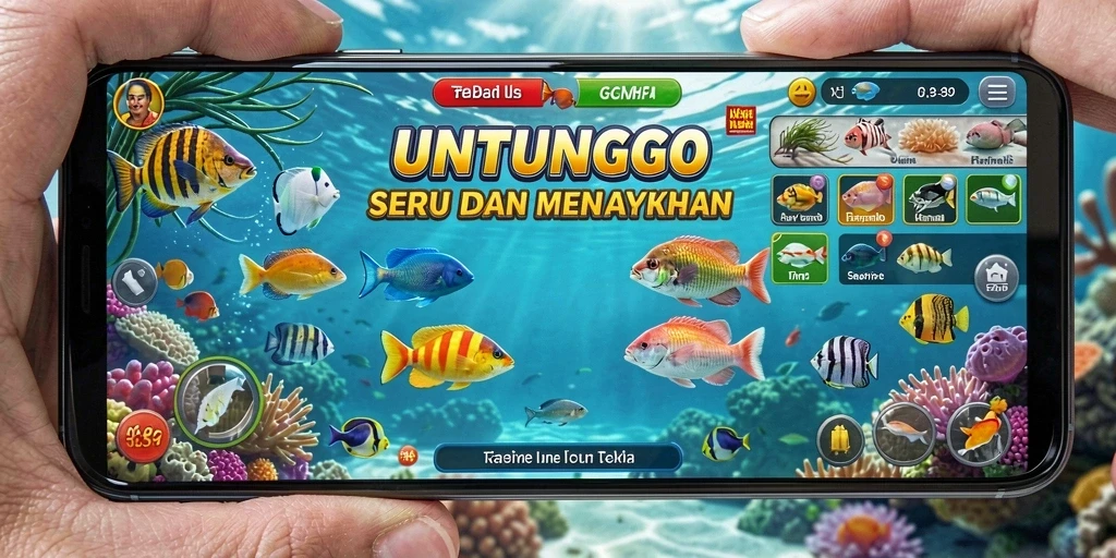 Tampilan menarik dari UNTUNGGO menampilkan gameplay Tembak Ikan.