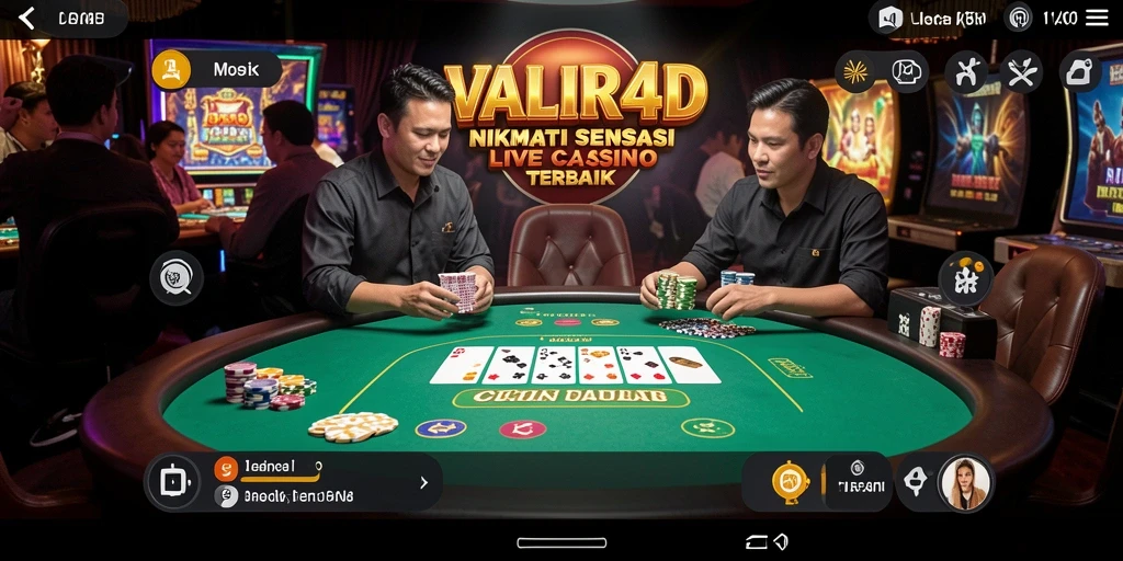 Screenshot gameplay <strong>VALIR4D</strong> menampilkan interaksi live dealer kasino yang seru.