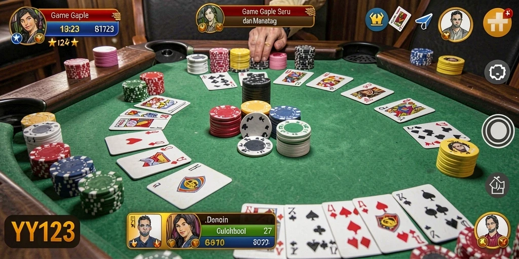 Tampilan gameplay <strong>YY123</strong> yang menarik dan interaktif dalam permainan Gaple.